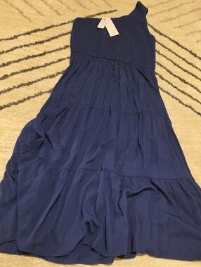 Women’s One-Shoulder Maxi Dress in Navy